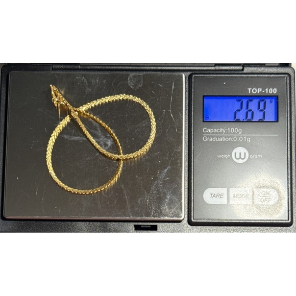 14K Yellow Gold Italy Flat Fancy Chain Bracelet  J-9K - Picture 4 of 4